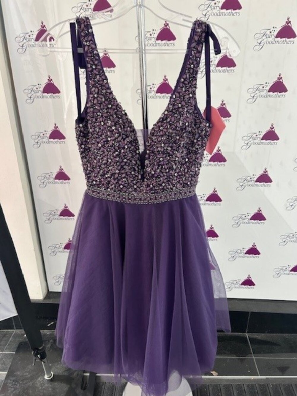 Colors #1760 Size 2 Purple Sequined Bodice Mini Dress